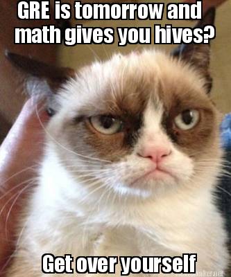 Meme Maker - GRE is tomorrow and math gives you hives? Get over ...