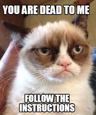 Meme Maker - you are dead to me follow the instructions Meme Generator!