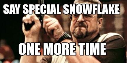 Meme Maker Say Special Snowflake One More Time Meme Generator