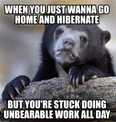 Meme Maker When You Just Wanna Go Home And Hibernate But You Re Stuck Doing Unbearable Work Meme Generator