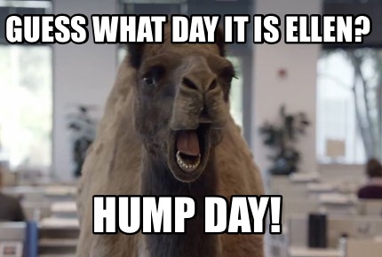 Meme Maker - Guess what day it is ellen? Hump day! Meme Generator!