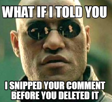 Meme Maker - what if i told you i snipped your comment before you ...