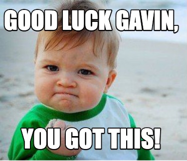 Meme Maker - Good luck Gavin, You got this! Meme Generator!