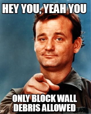 Meme Maker - Hey You, Yeah you Only Block wall debris allowed Meme ...